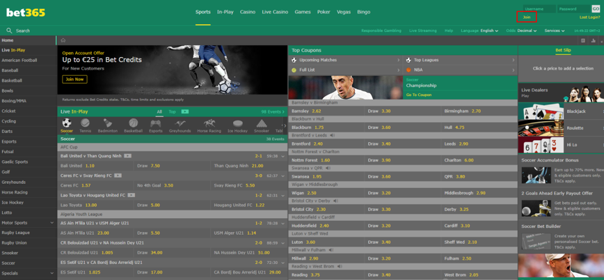 Registration Bet365 in India - how to create an account